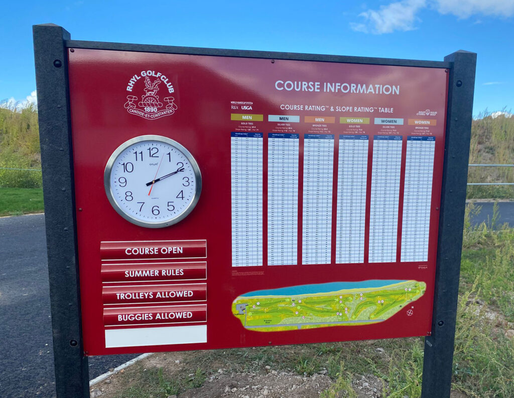 Rhyl Golf Club Course Information Board